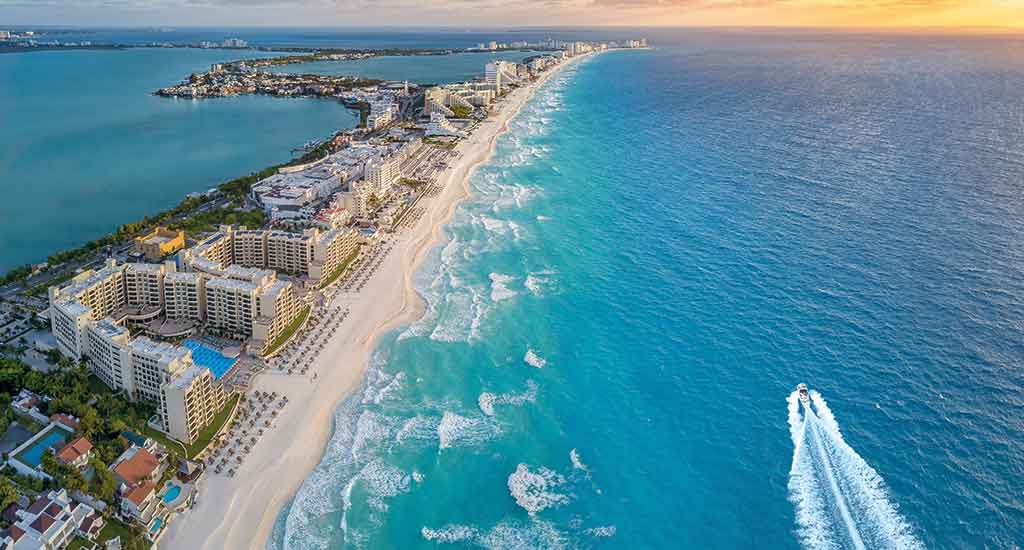 Arial view of Cancun Mexico
