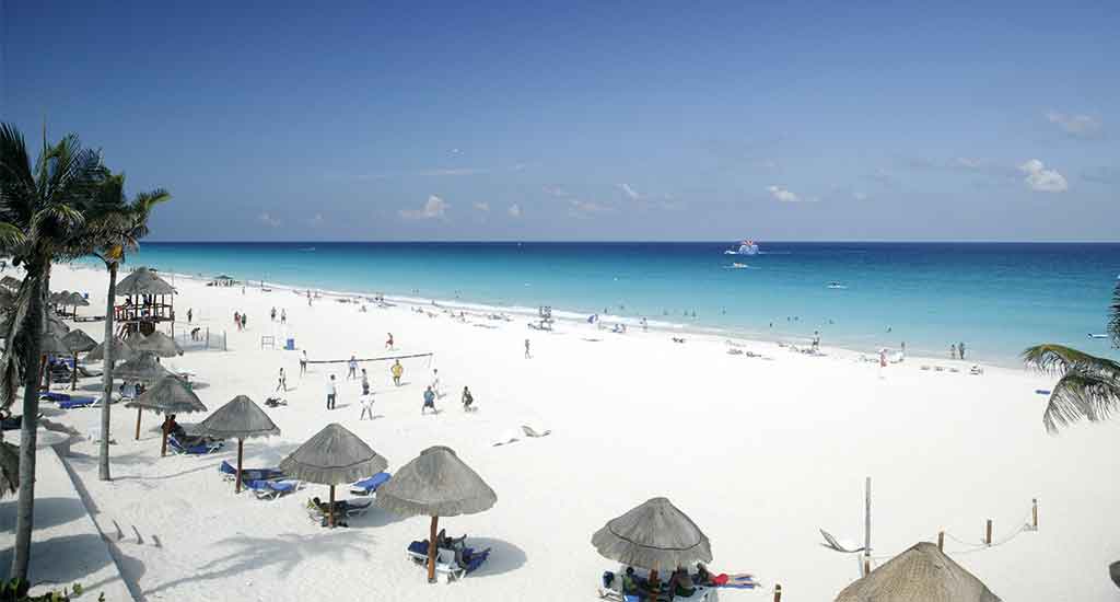 Hotel zone in Cancun Mexico