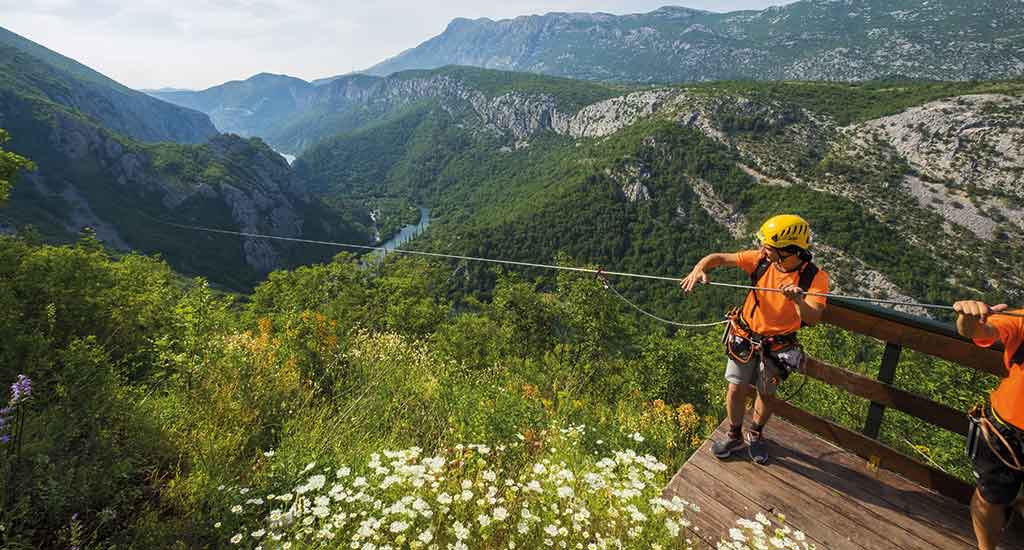 Ziplining in Cetina canyon
