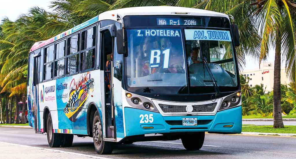 Bus in Cancun Mexico