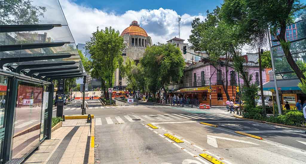 Modern streets in Mexico City Mexico