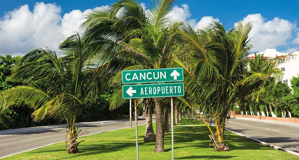 street sign Cancun Mexico