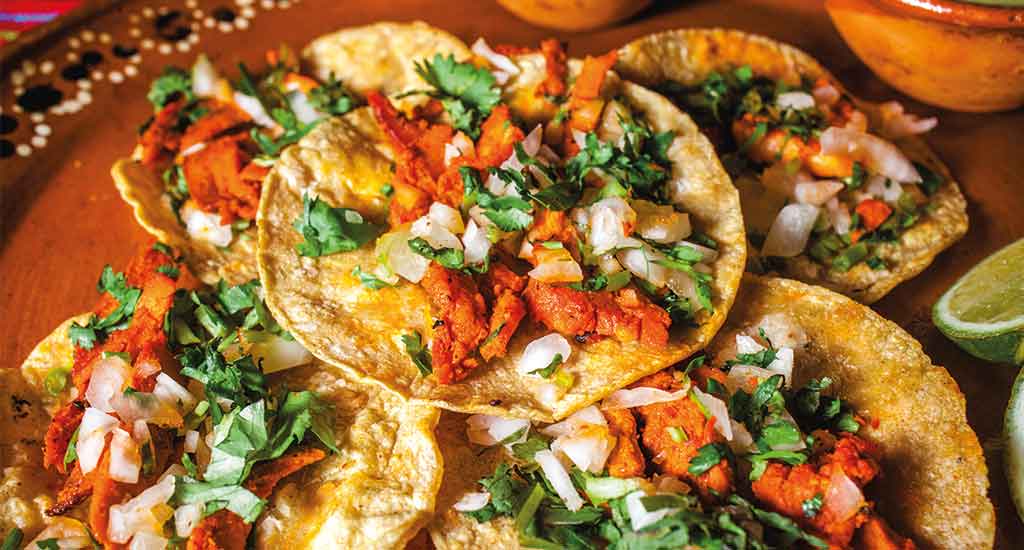 Al pastor tacos in Cancun Mexico