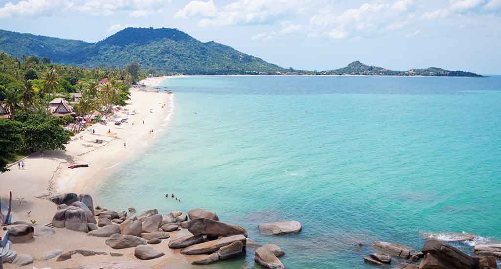 Lamai Beach coast on Koh Samui