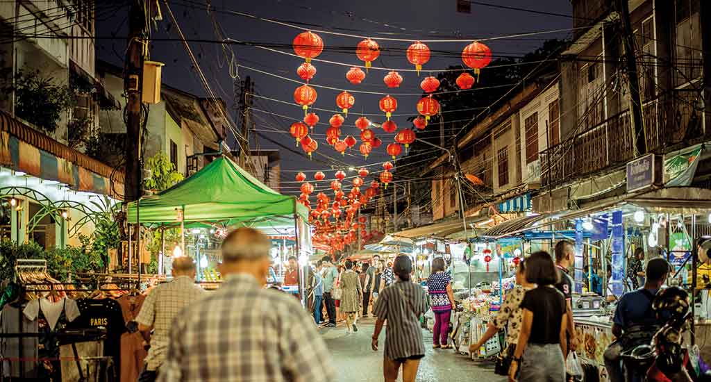 Walking Street in Surat Thani