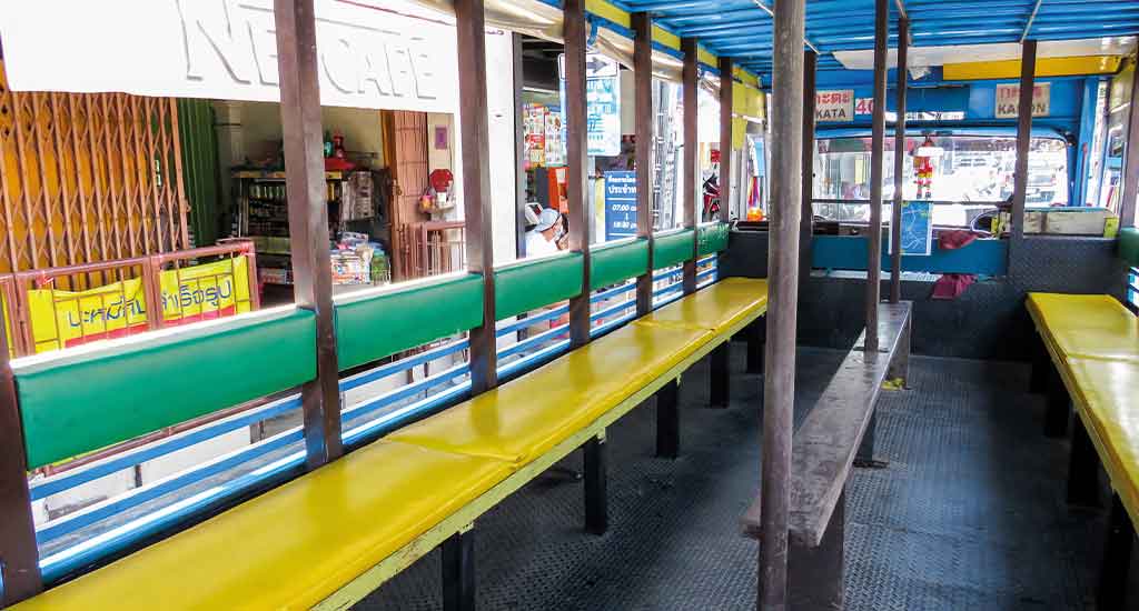 Inside of Songthaew in Thailand