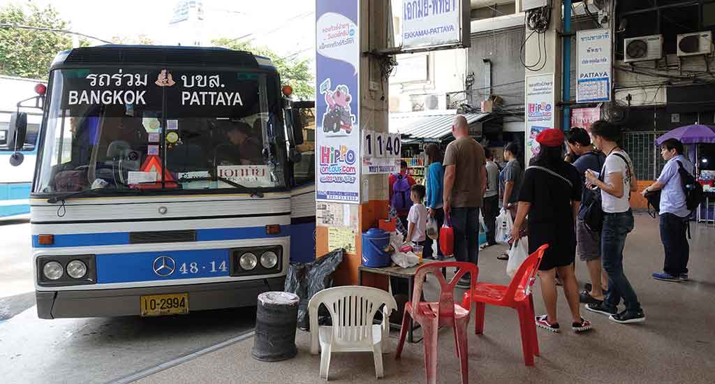 Bus at bus terminal