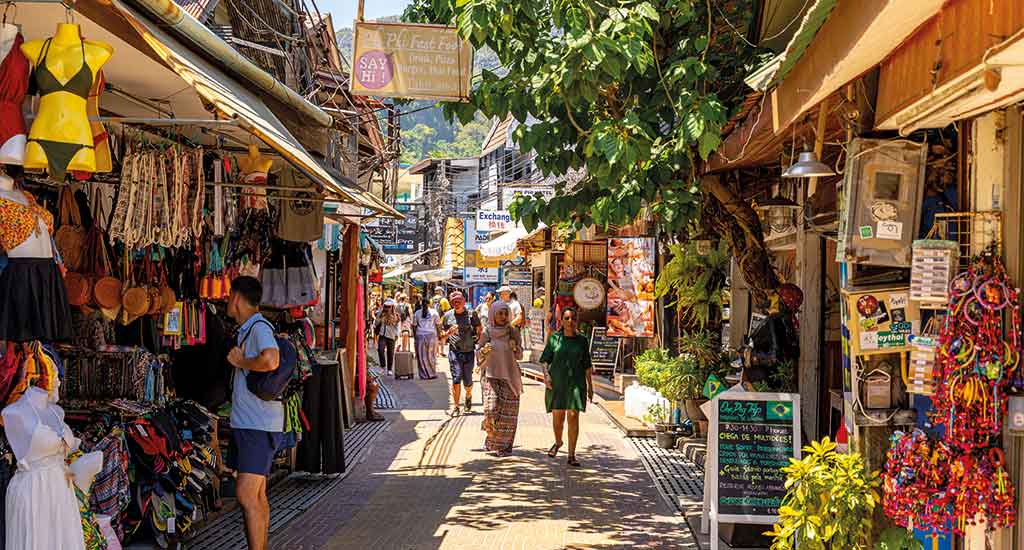 Tonsai Village street Koh Phi Phi Thailand