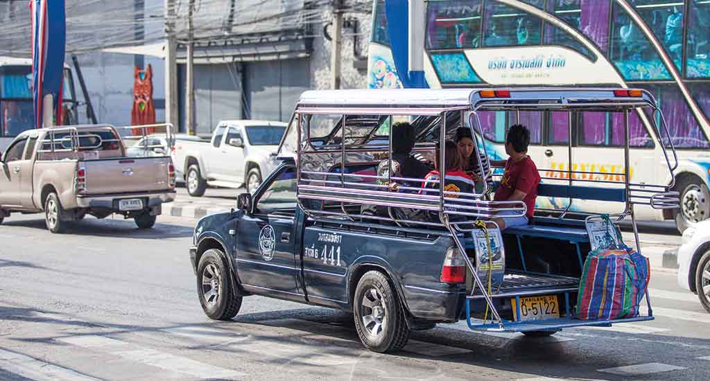 Songthaew transportation in Pattaya