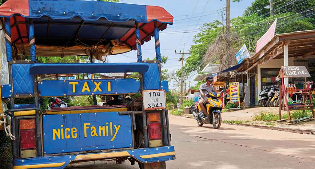 TukTuk parked on street, Koh Lanta, Thailand