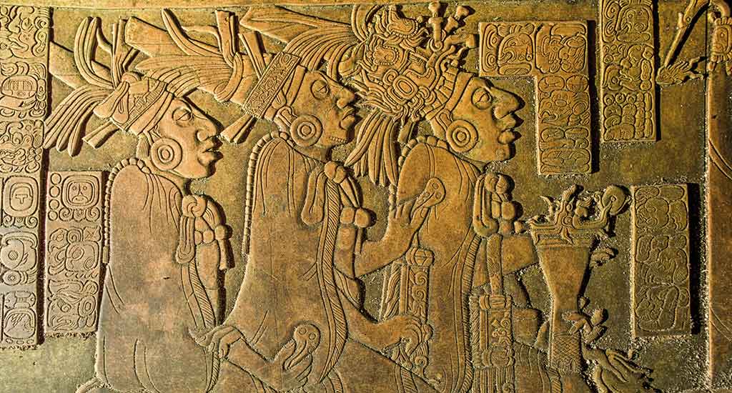 Carvings in Palenque Mexico