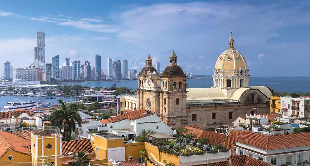The old and new town in Cartagena