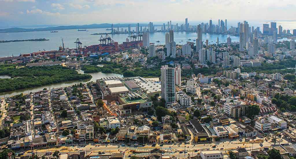 Skyscrapers on the background of Cartagena