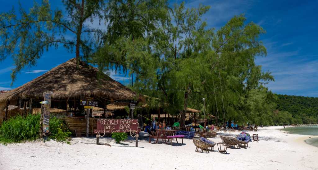 Beach bar in Saracen bay at Koh Rong Samloem