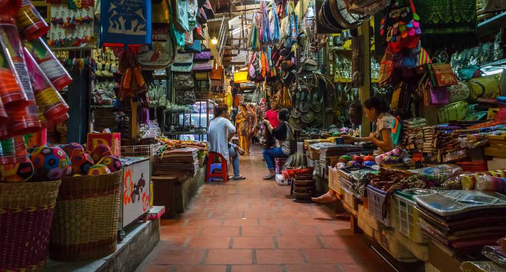 Colourful stalls in the night market
